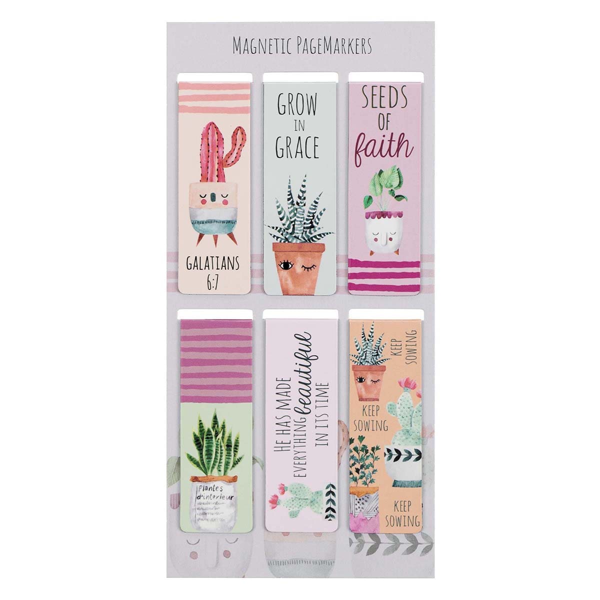 1220000137202_front Grow In Grace Magnetic Bookmarks Set Of 6 - Image 1