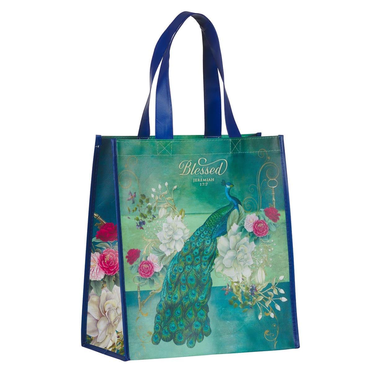 1220000322134_feature1 Blessed Non-Woven Tote Bag - Jeremiah 17:7 - Image 3