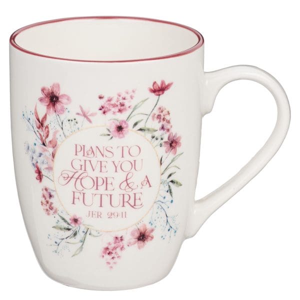 Plans To Give You Hope And A Future Floral Ceramic Mug - Jeremiah 29:11 - Image 1