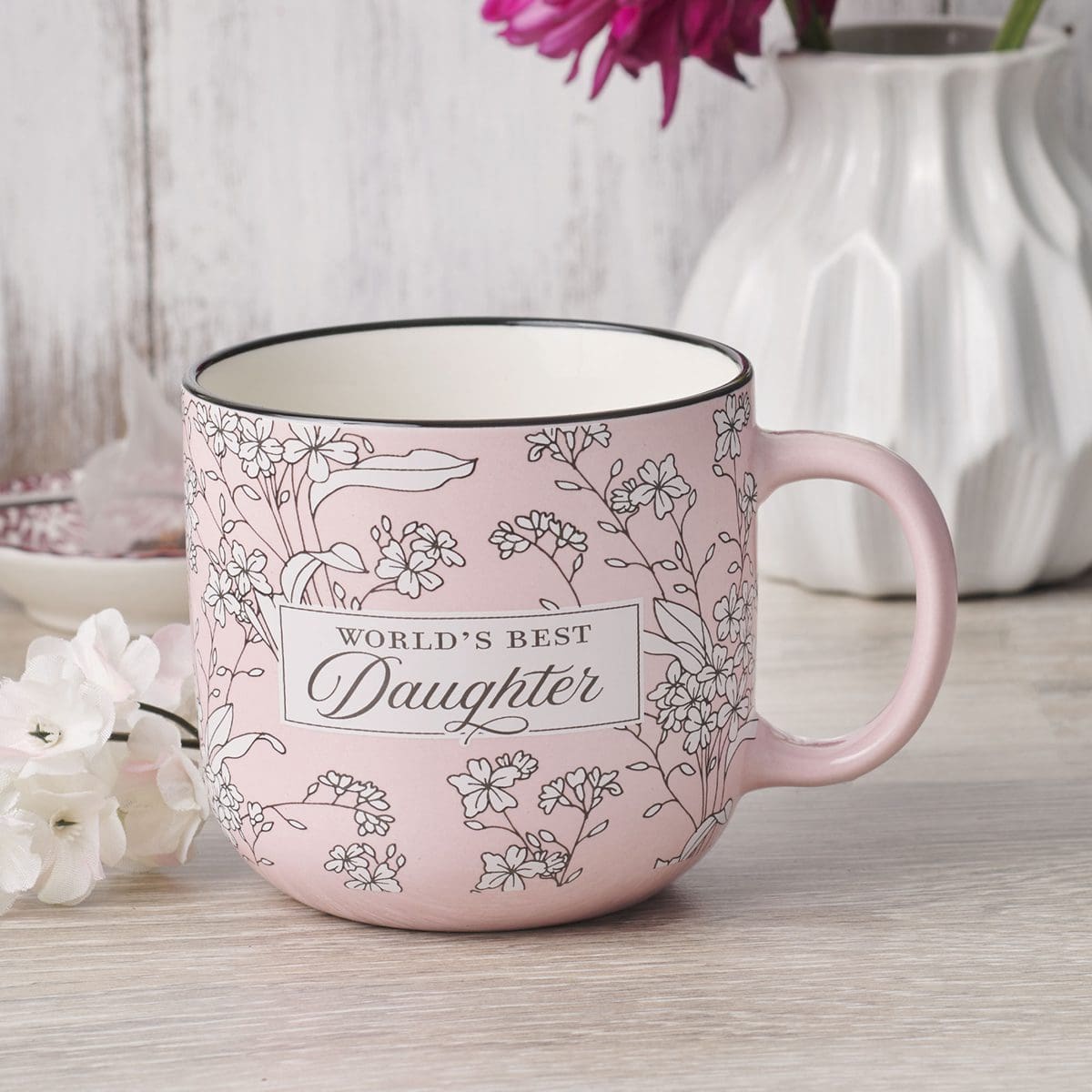 1220000325746_feature1 World's Best Daughter Pink Ceramic Mug - Image 2