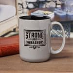 Strong and Courageous No 1 Dad Grey Ceramic Mug - Image 2