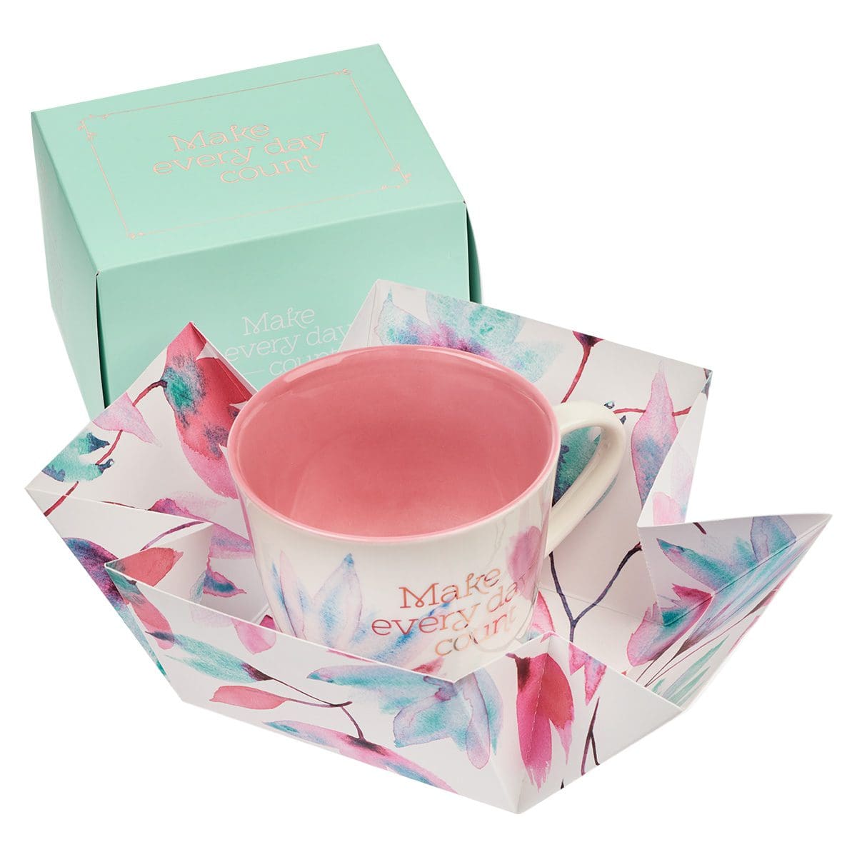 1230000109178_feature1 Make Every Day Count Pink Petals Ceramic Mug - Image 3