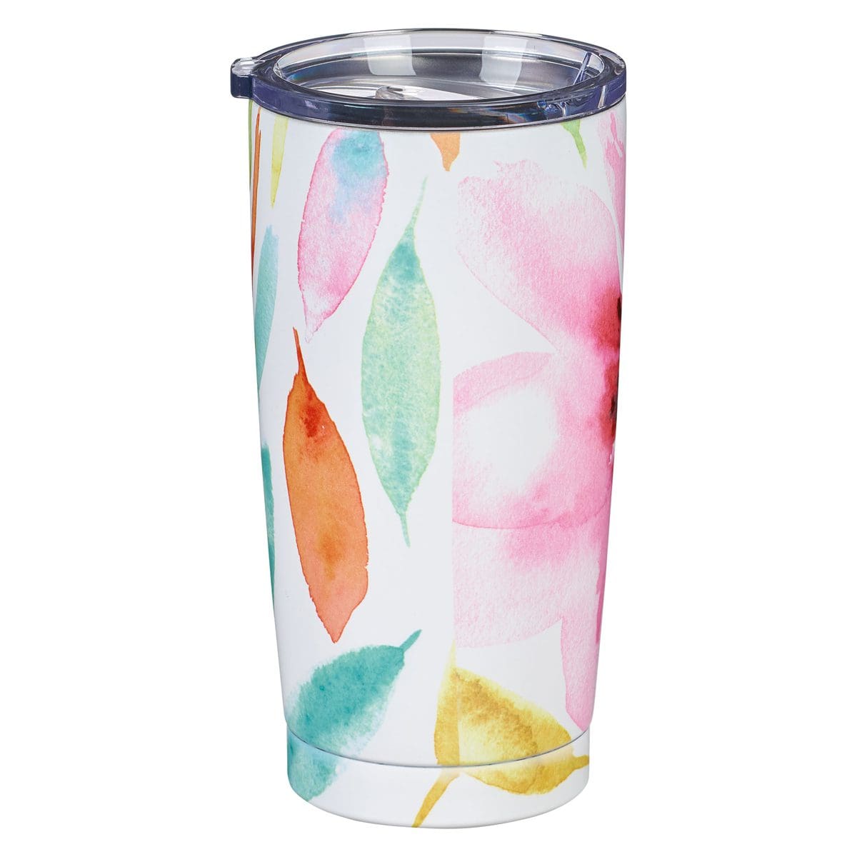 1230000109338_back Shine Your Light Pink Daisies Stainless Steel Mug - Image 2