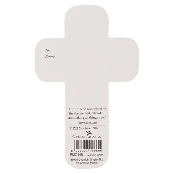 He Is Risen Flower Cross Bookmark Set Of 6 - Matthew 28:6 - Image 2