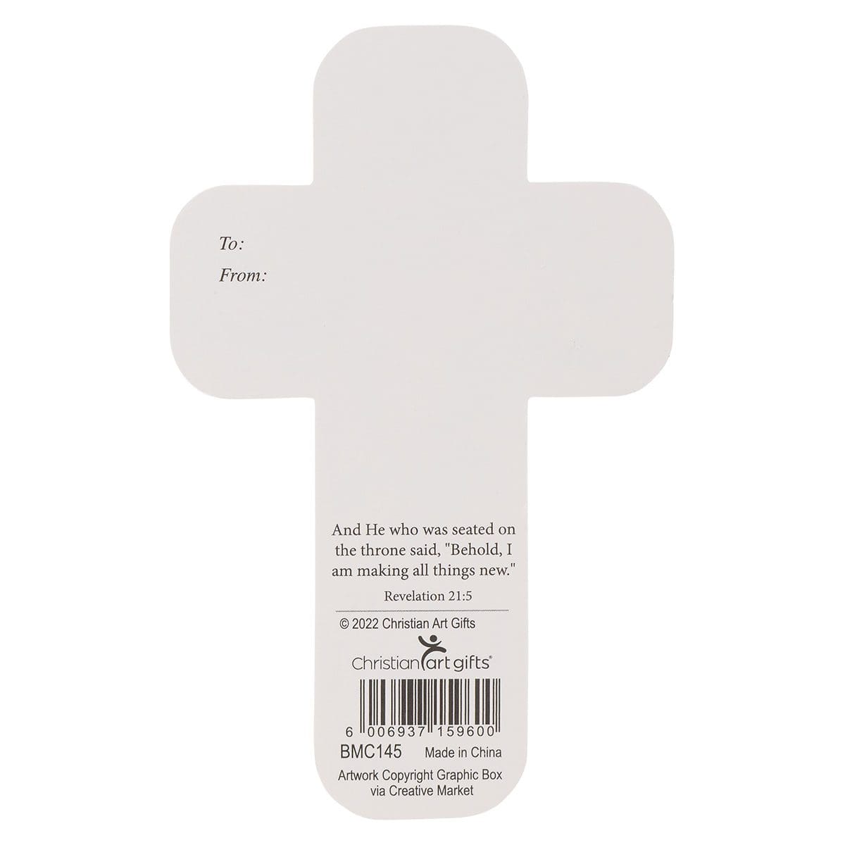 6006937159600_back He Is Risen Flower Cross Bookmark Set Of 6 - Matthew 28:6 - Image 2