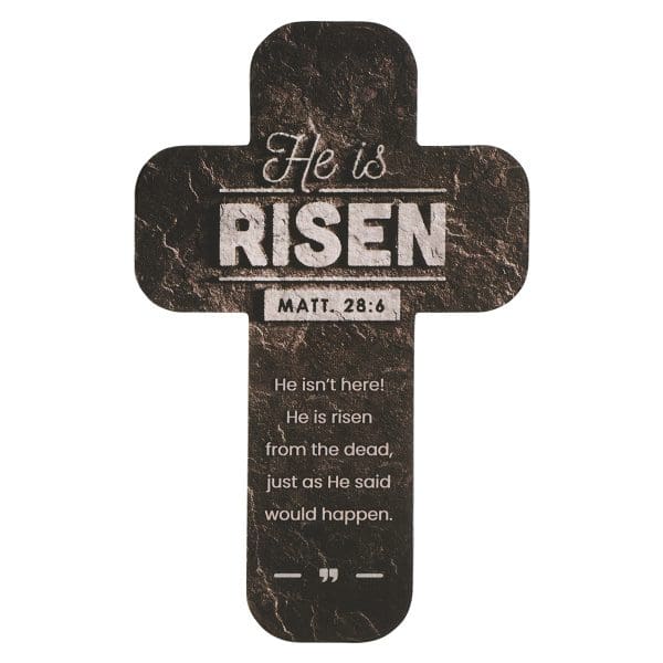 He Is Risen Black Cross Bookmark Set Of 6 - Matthew 28:6 - Image 1