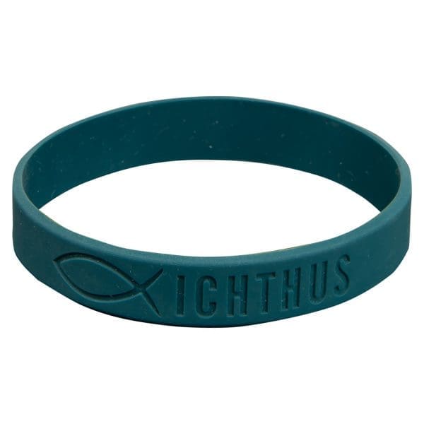 Ichthus Teal Silicone Wristbands - Image 1