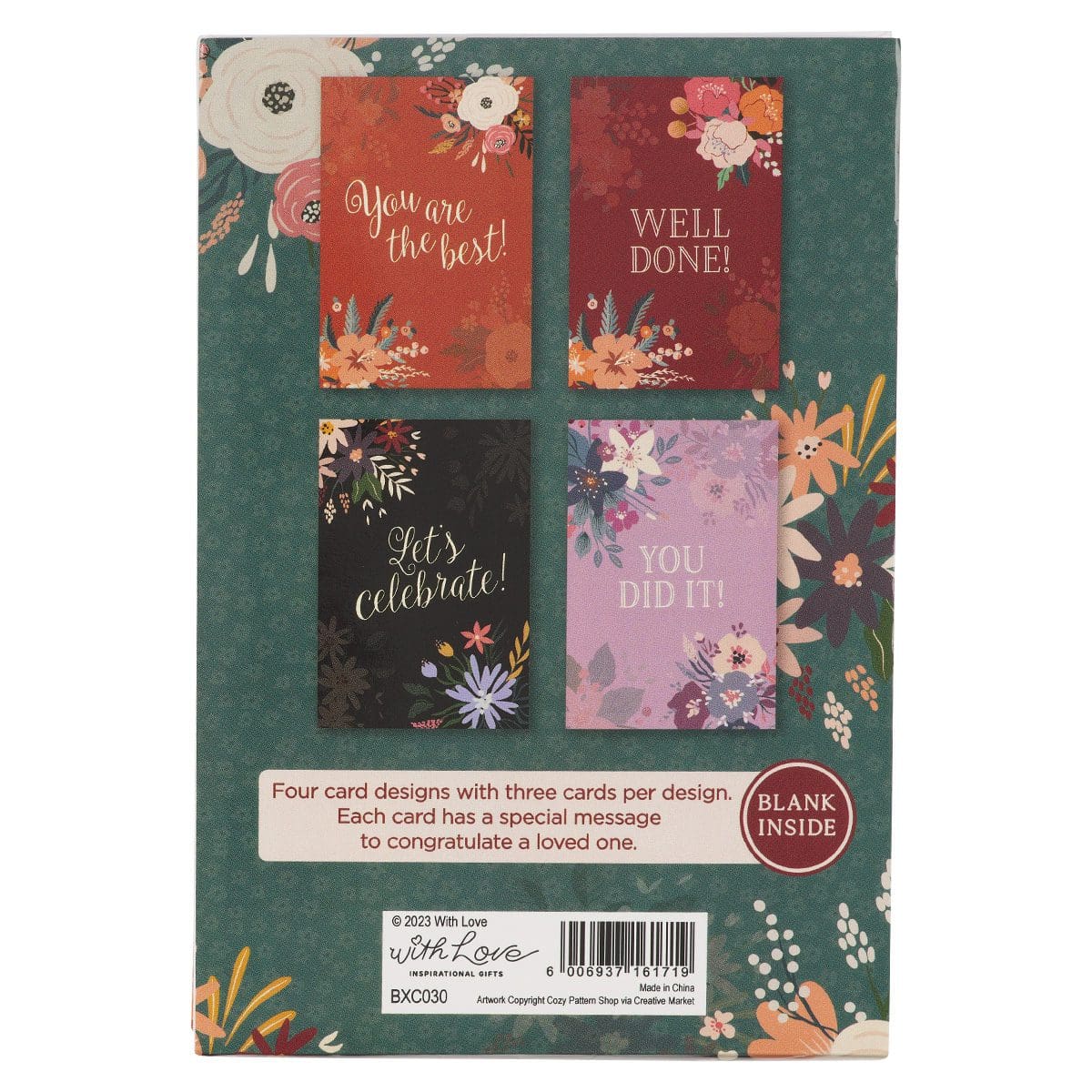 6006937161719_back Celebration Greeting Card Set With Envelopes - Image 1