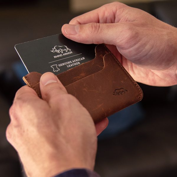 Genuine African Leather Brown Card Holder - Image 4