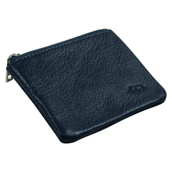Genuine African Leather Navy Small Coin Purse - Image 1