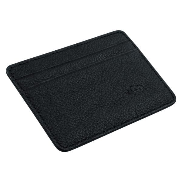 Genuine African Leather Matt Black Card And ID Holder - Image 1