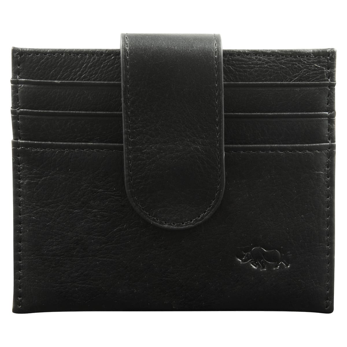 6006937162099_front Genuine African Leather Black Wallet With Clip Closure - Image 1