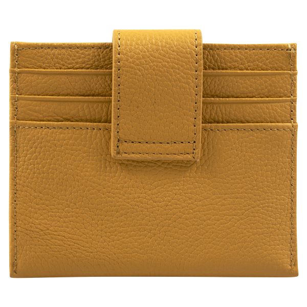 Genuine African Leather Yellow Wallet With Clip Closure - Image 1