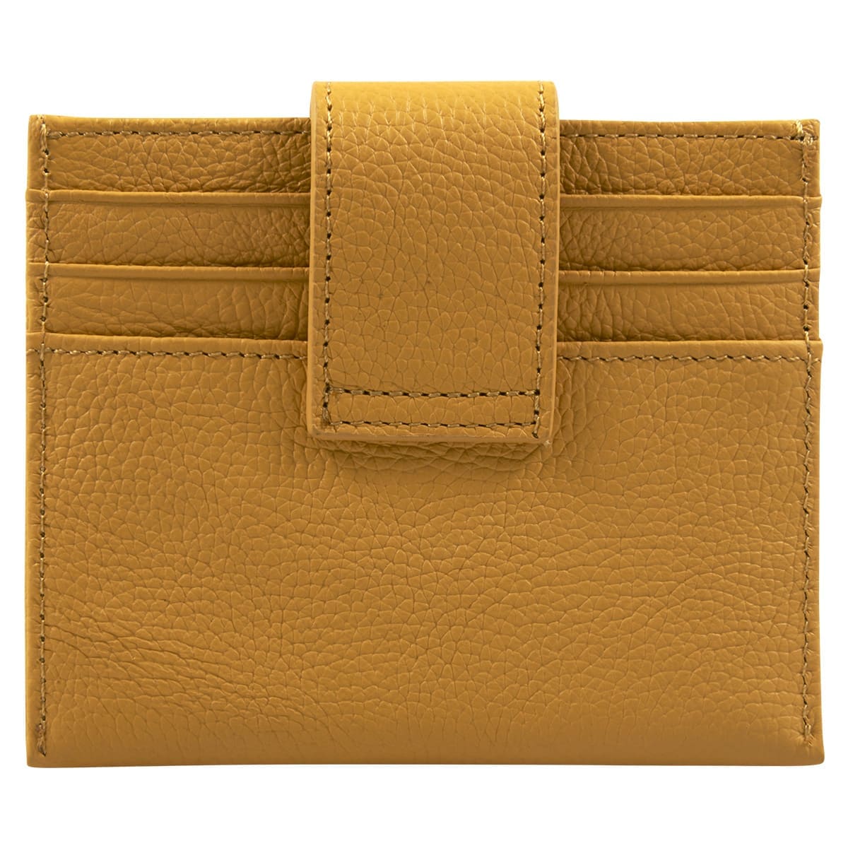 6006937162150_back Genuine African Leather Yellow Wallet With Clip Closure - Image 1