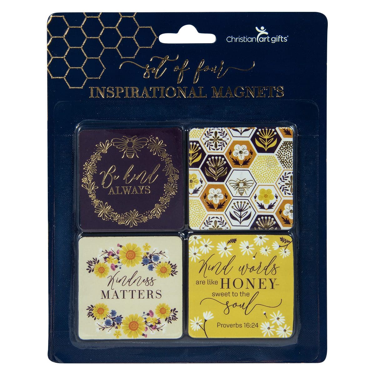 6006937166202_front Kind Words Four Piece Magnetic Set - Proverbs 16:24 - Image 1