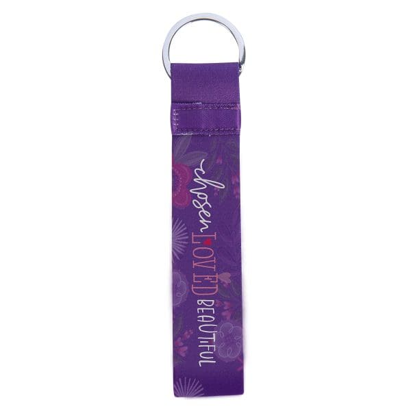 Chosen, Loved, Beautiful Neoprene Wristlet Key Ring - Image 2