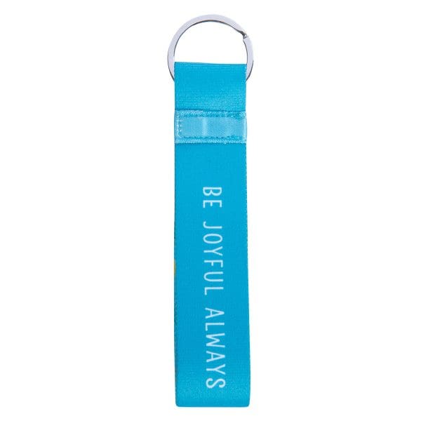 Be Joyful Always Neoprene Wristlet Key Ring - Image 1