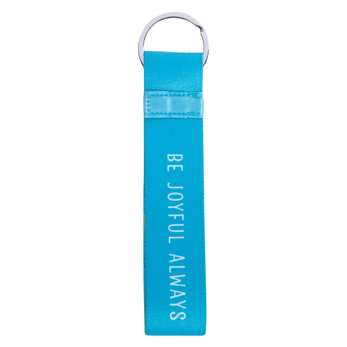 6006937166608_front Be Joyful Always Neoprene Wristlet Key Ring - Image 1