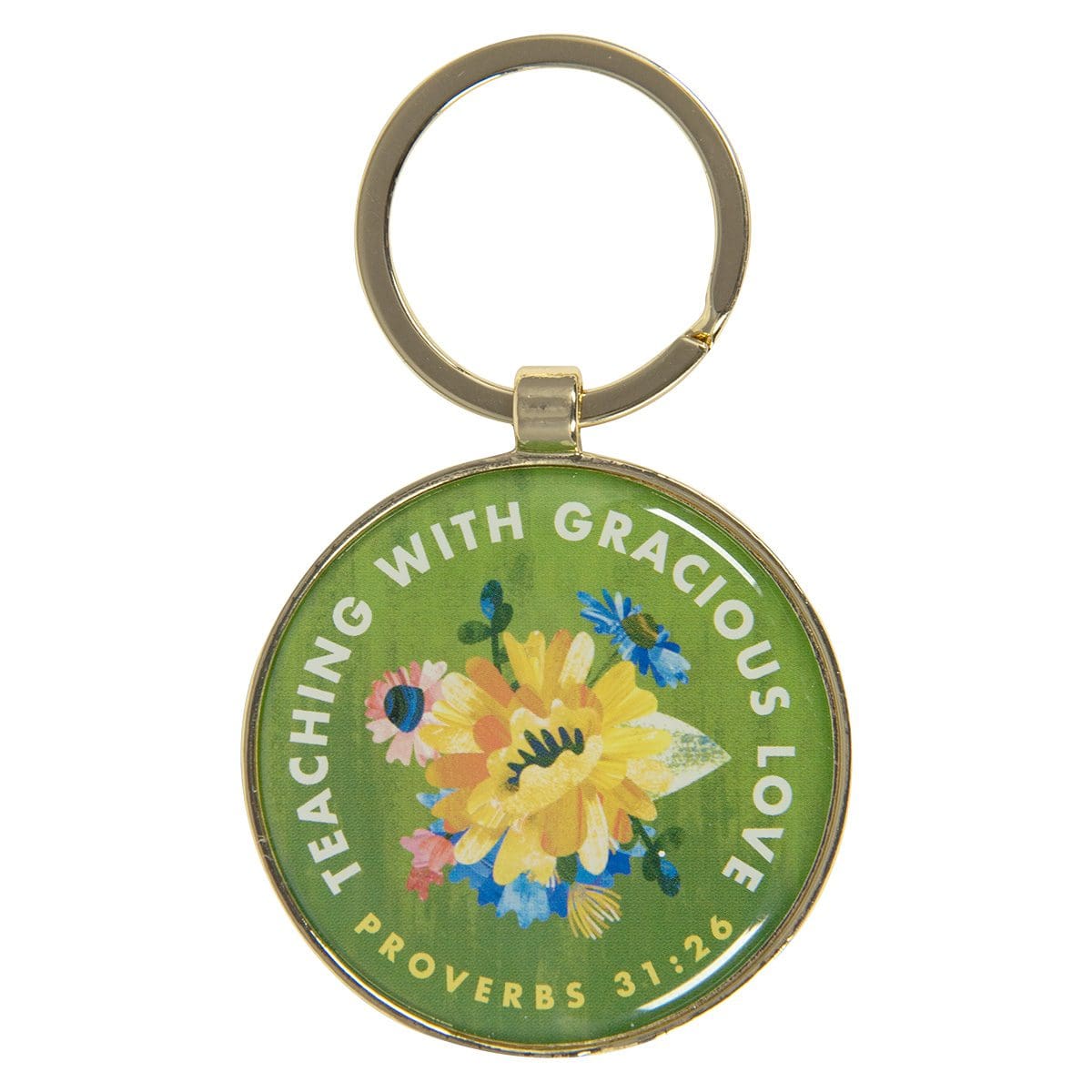 6006937166905_front Teaching With Gracious Love Metal Key Ring - Image 1