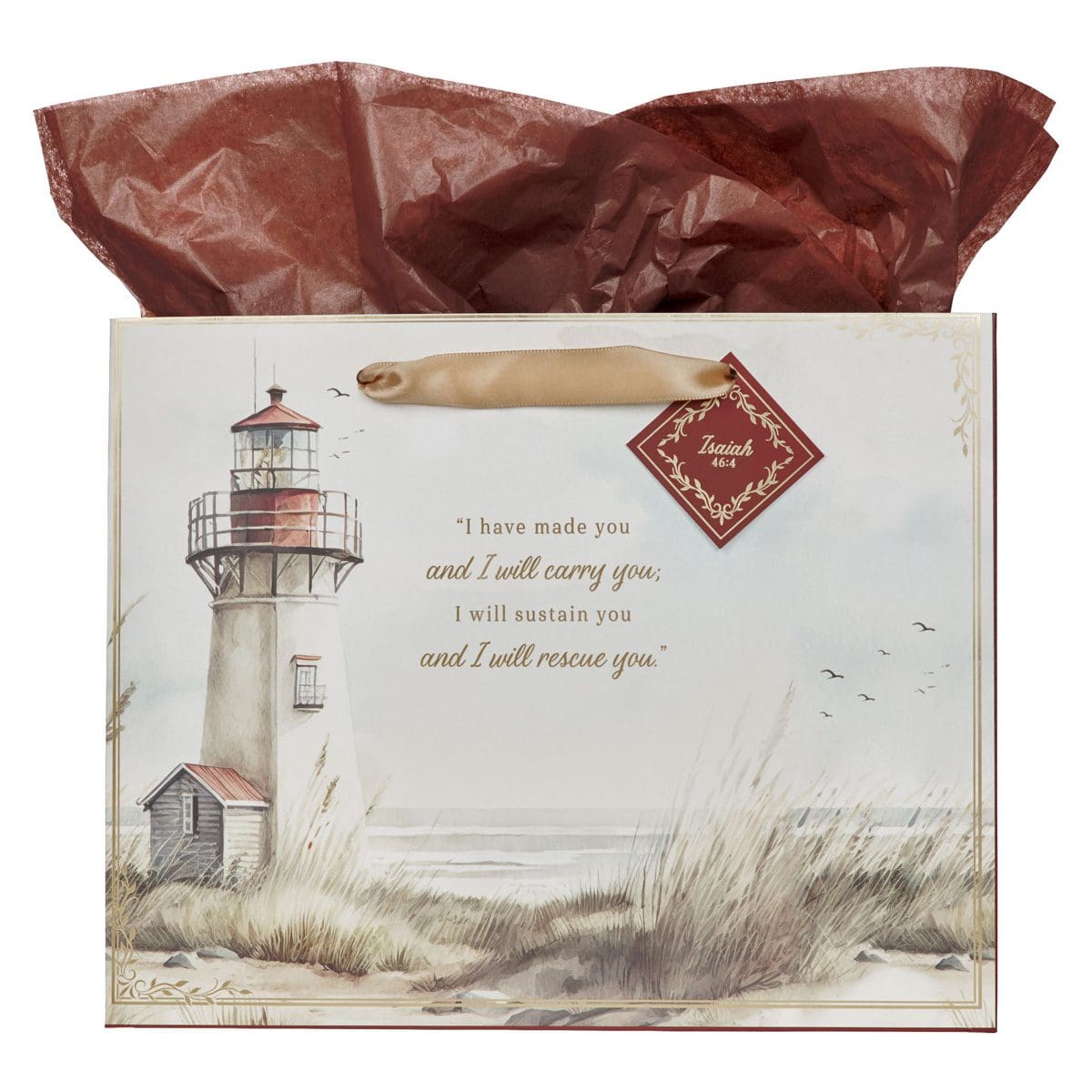 6006937168053_front I Have Made You and I Will Carry You Large Landscape Gift Bag with Gift Tag - Image 1