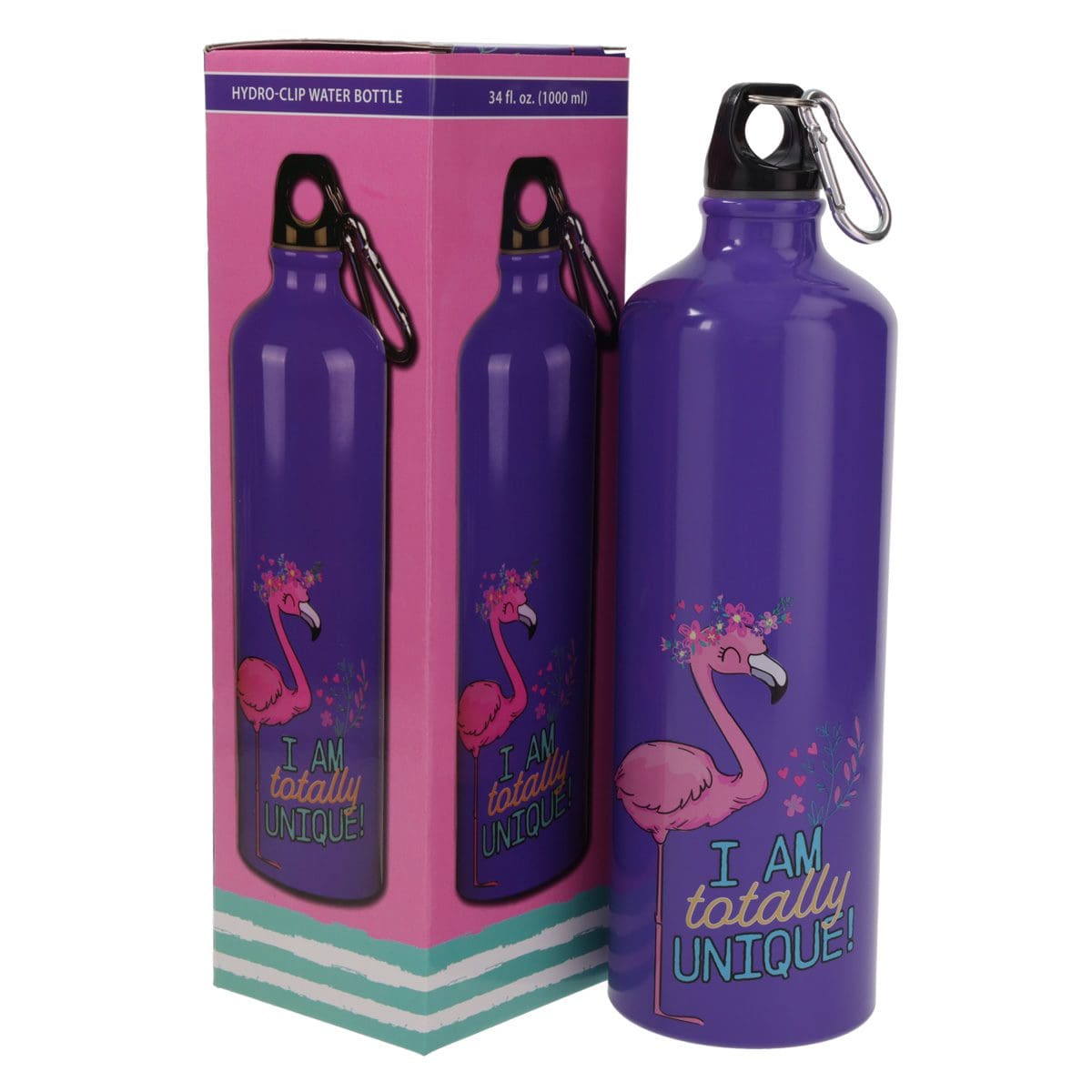 6006937168121_feature1 I Am Totally Unique Aluminium Water Bottle with Carabiner - Image 3