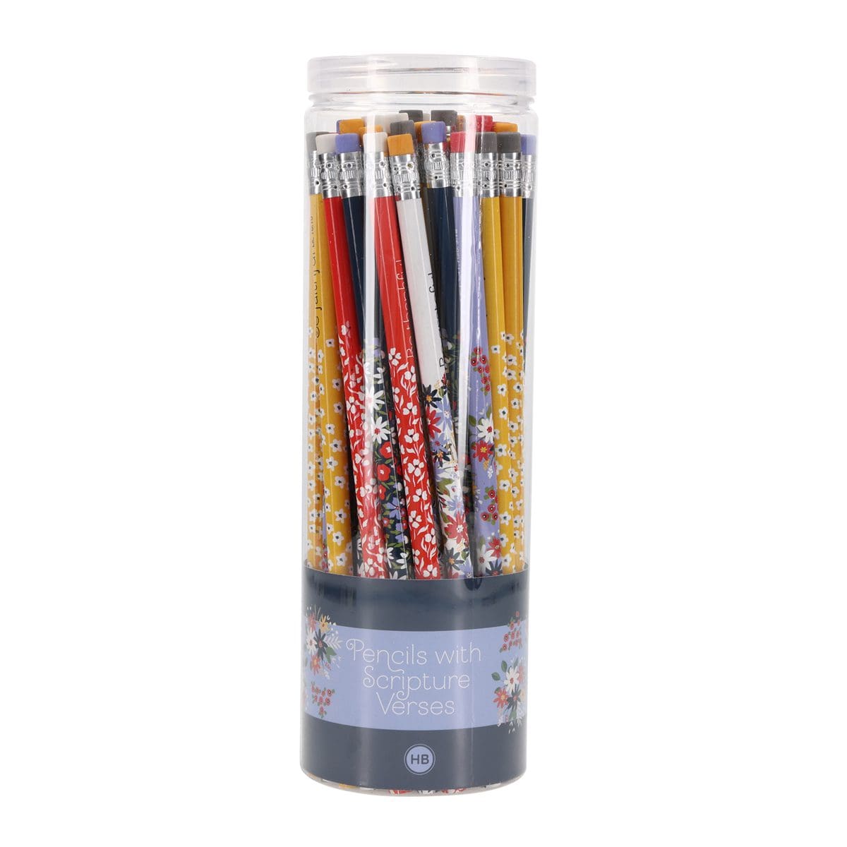 6006937169166_front Floral Vector Tub of 50 Pencils - Image 1