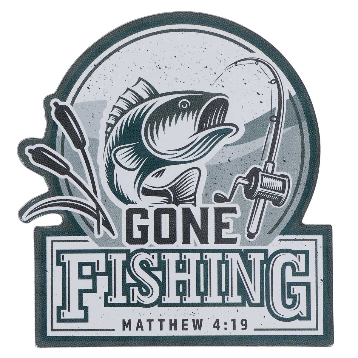 6006937170070_front Gone Fishing Magnet with a Message - Image 1