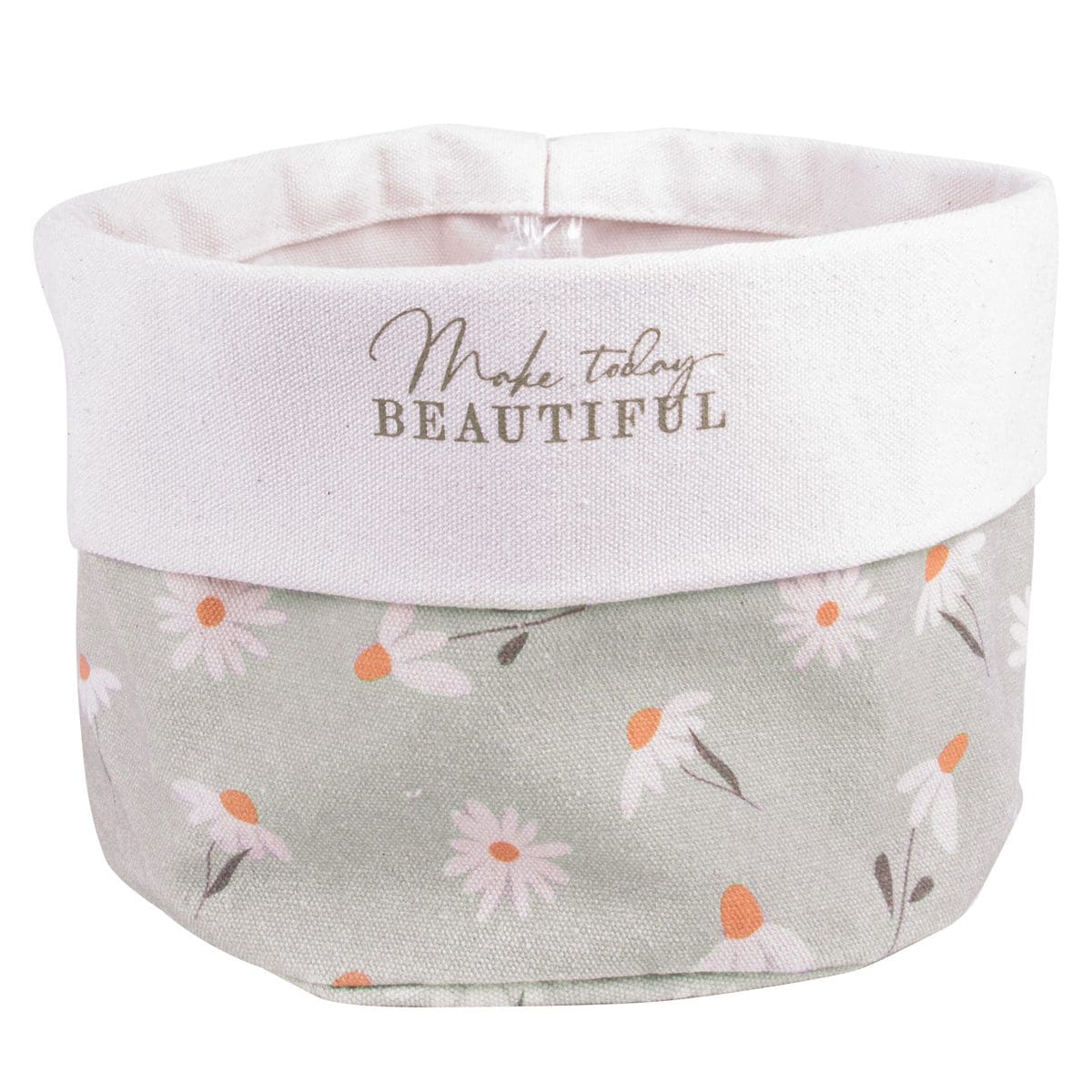 6006937170148_front Make Today Beautiful Canvas Planter Cover - Image 1