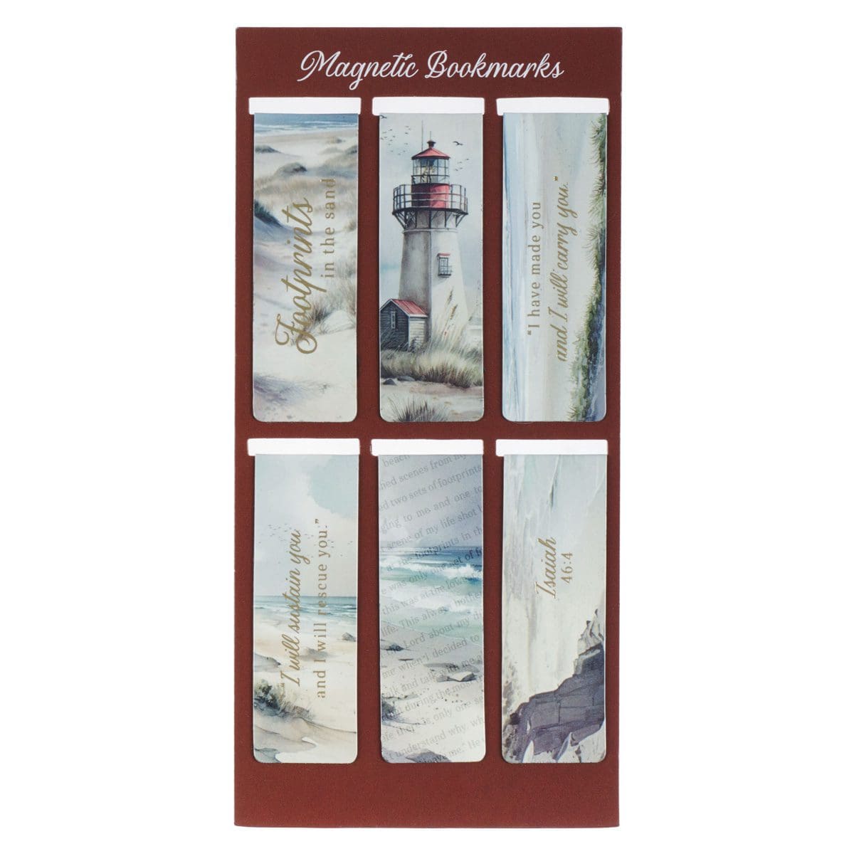6006937170261_front Footprints Six-Piece Magnetic Bookmark Set - Image 1