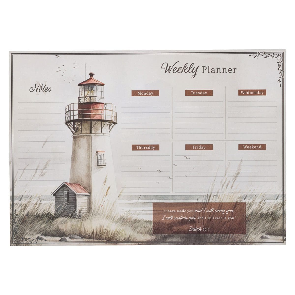 6006937170438_front A3 Weekly Desk Planner - I Have Made You and I Will Carry You - Image 1