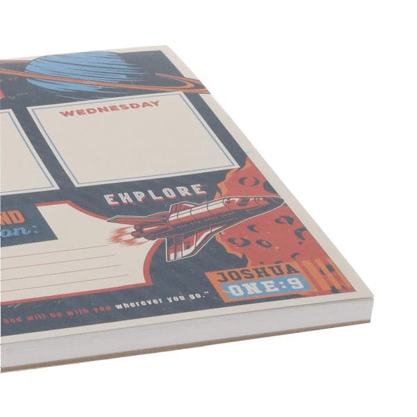 A4 Weekly Desk Planner For Boys - Strong and Courageous - Image 1