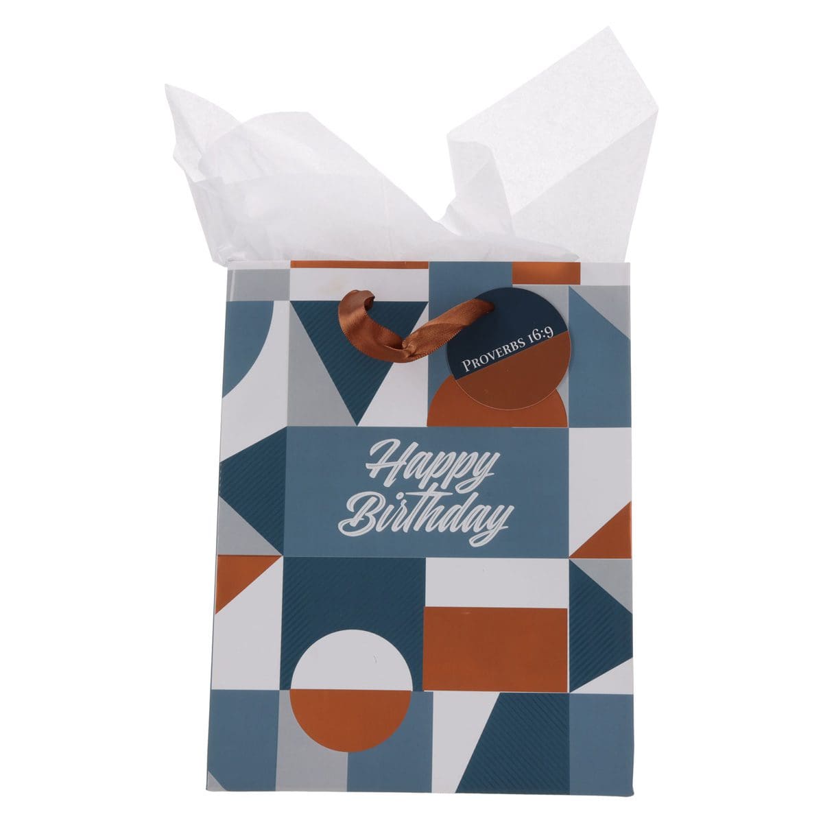 6006937171350_front May the Lord Direct Your Steps - Happy Birthday Medium Gift Bag with Gift Tag - Image 1