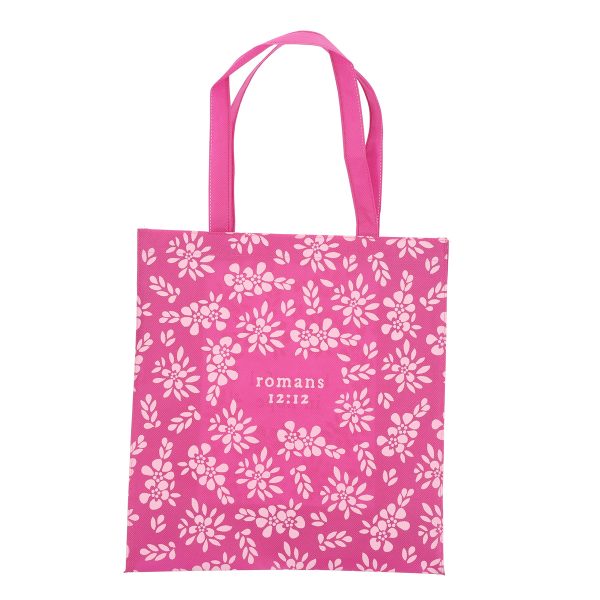 Be Joyful in Hope Pink Non-Woven Tote Bag - Image 2