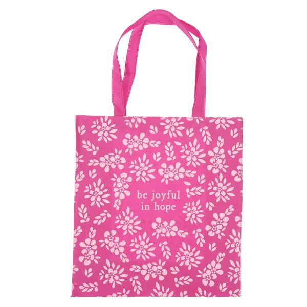 Be Joyful in Hope Pink Non-Woven Tote Bag - Image 1