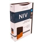 NIV Chocolate & Amber Two Tone Faux Leather Holy Bible Larger Print - Image 3
