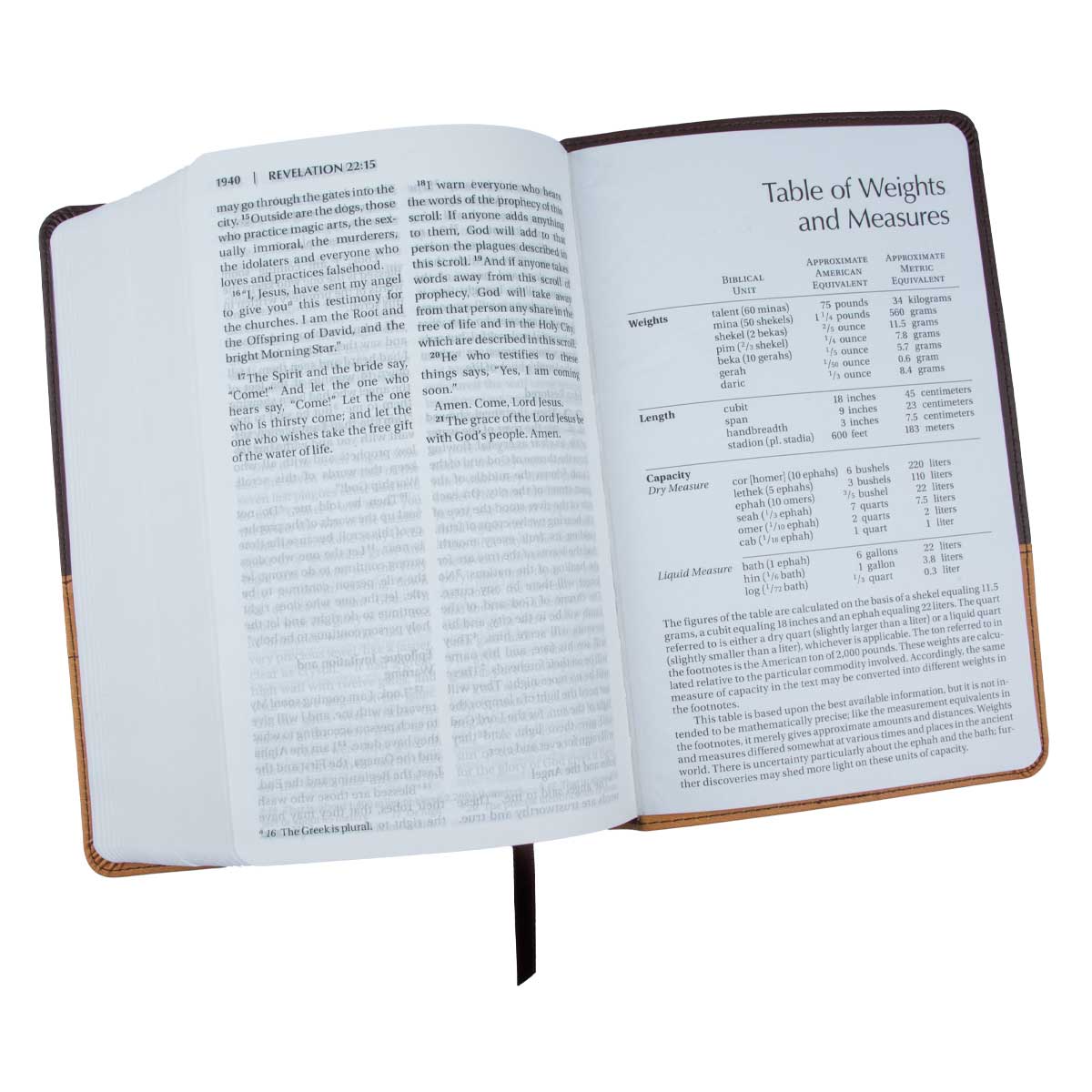 9780310429401_feature5 NIV Chocolate & Amber Two Tone Faux Leather Holy Bible Larger Print - Image 7