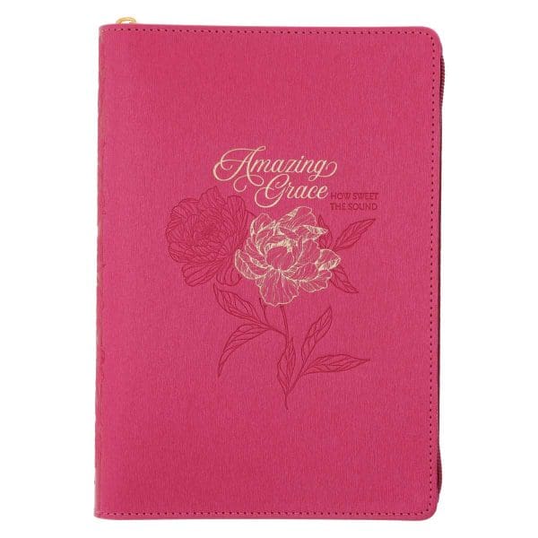 Amazing Grace How Sweet the Sound Faux Leather Journal with Zipped Closure - Image 1