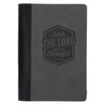 Seek the Lord and His Strength Grey Faux Leather Journal with Zipped Closure - Image 2