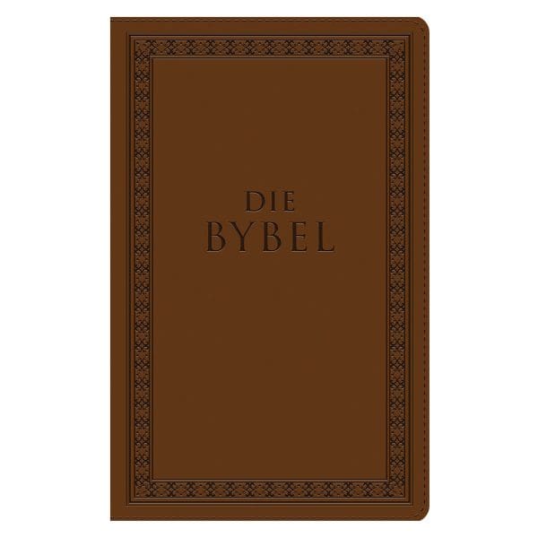 NLV Taan Bruin Kunsleer Standaard Bybel met Ritssluiter en Duimgrepe - Image 1