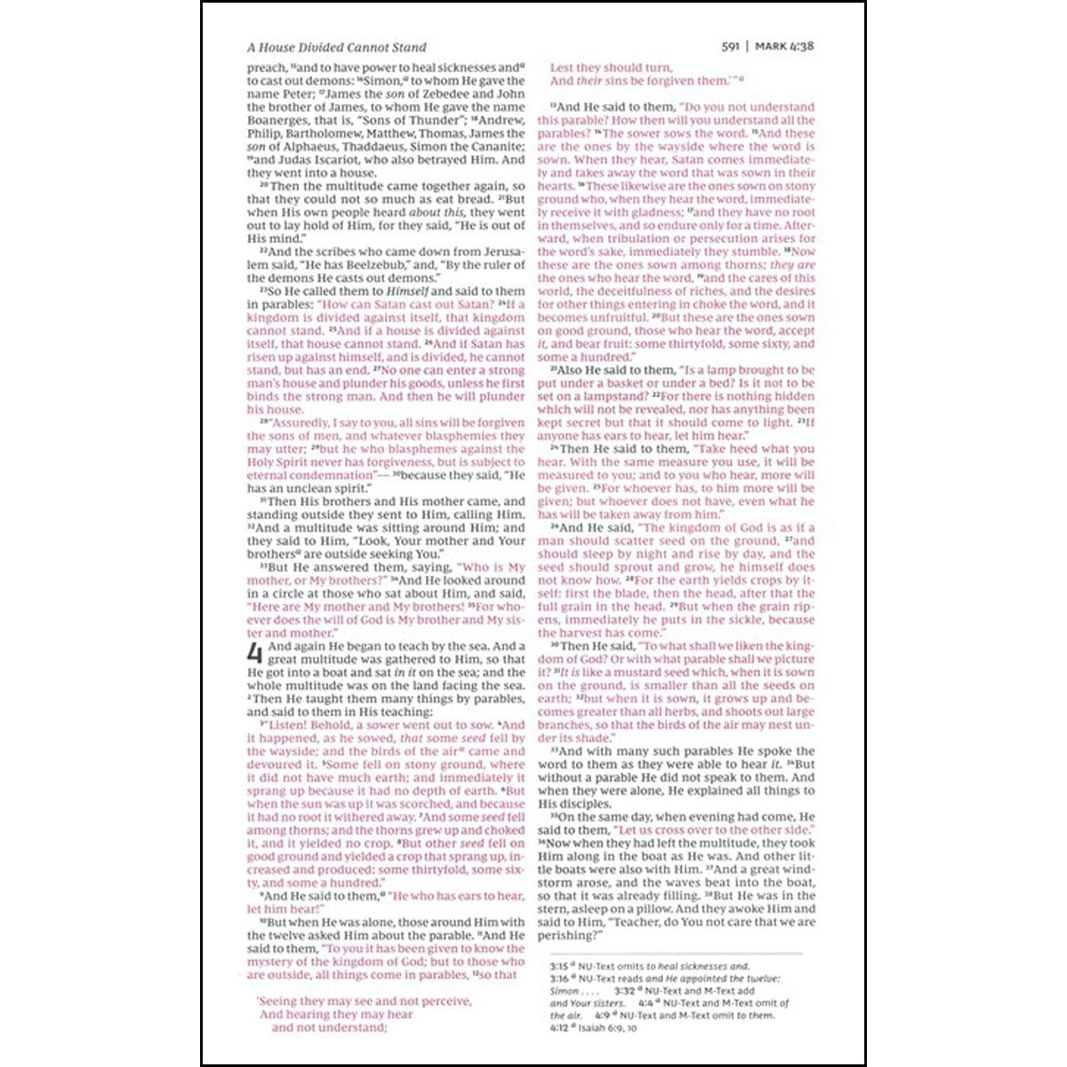 9780718075279_feature2 NKJV Pink Faux Leather Deluxe Gift Bible Red Letter Comfort Print - Image 3