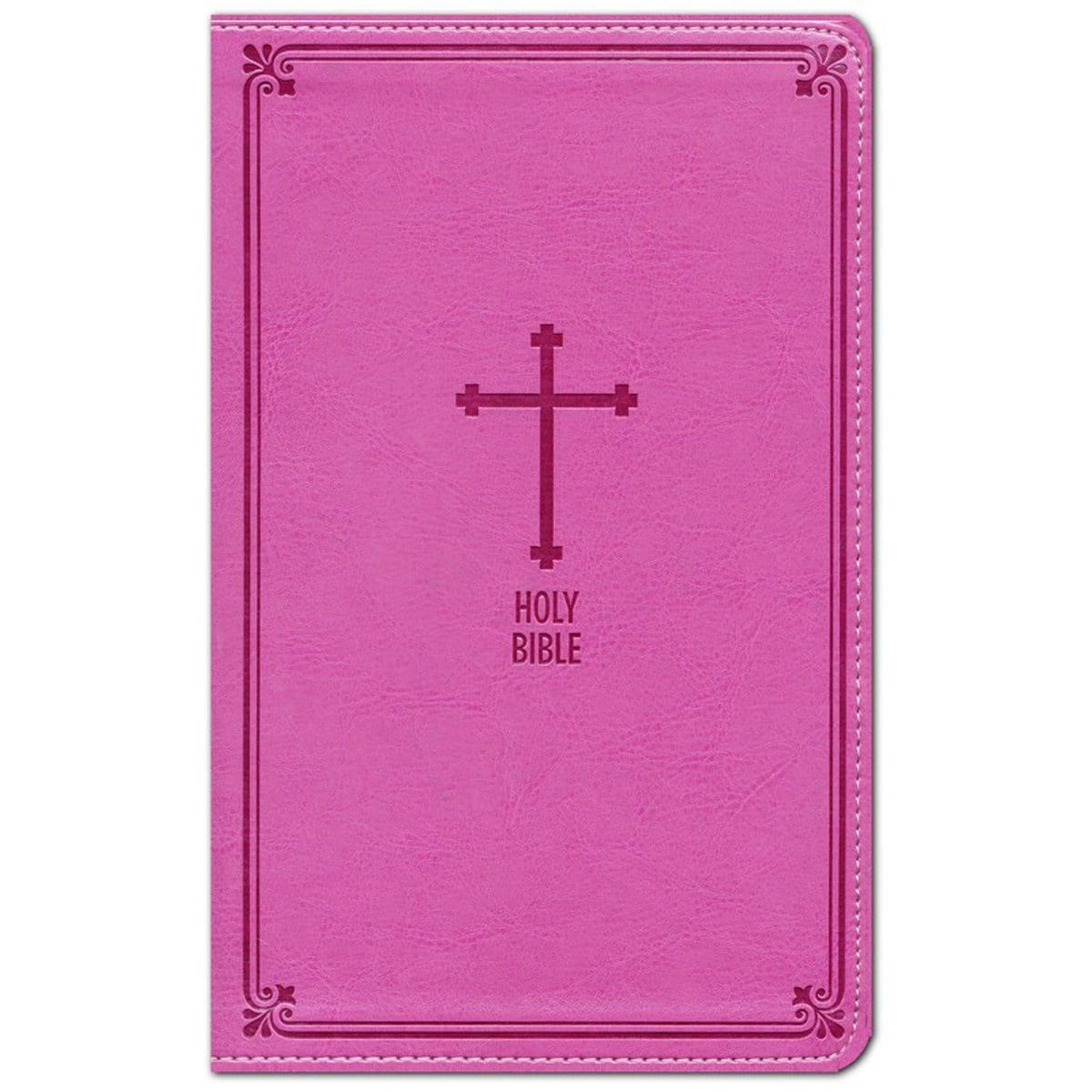 9780718075279_front NKJV Pink Faux Leather Deluxe Gift Bible Red Letter Comfort Print - Image 1