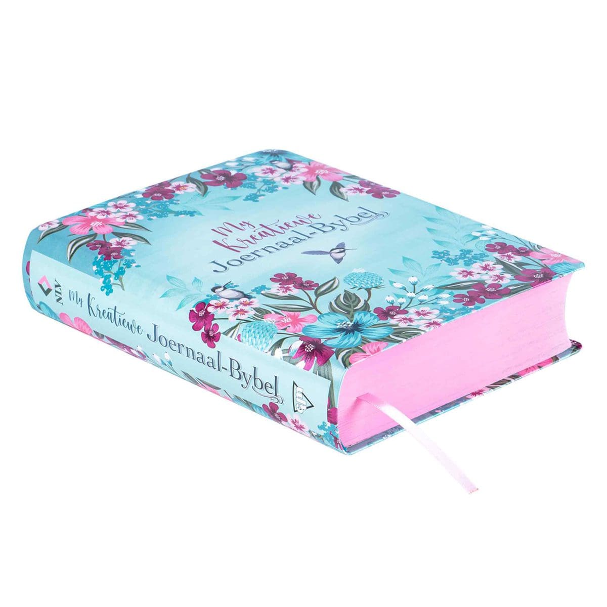 9781431626403_feature2 NLV Turkoois Met Pienk Blomme Kunsleer My Kreatiewe Joernaal-Bybel - Image 3