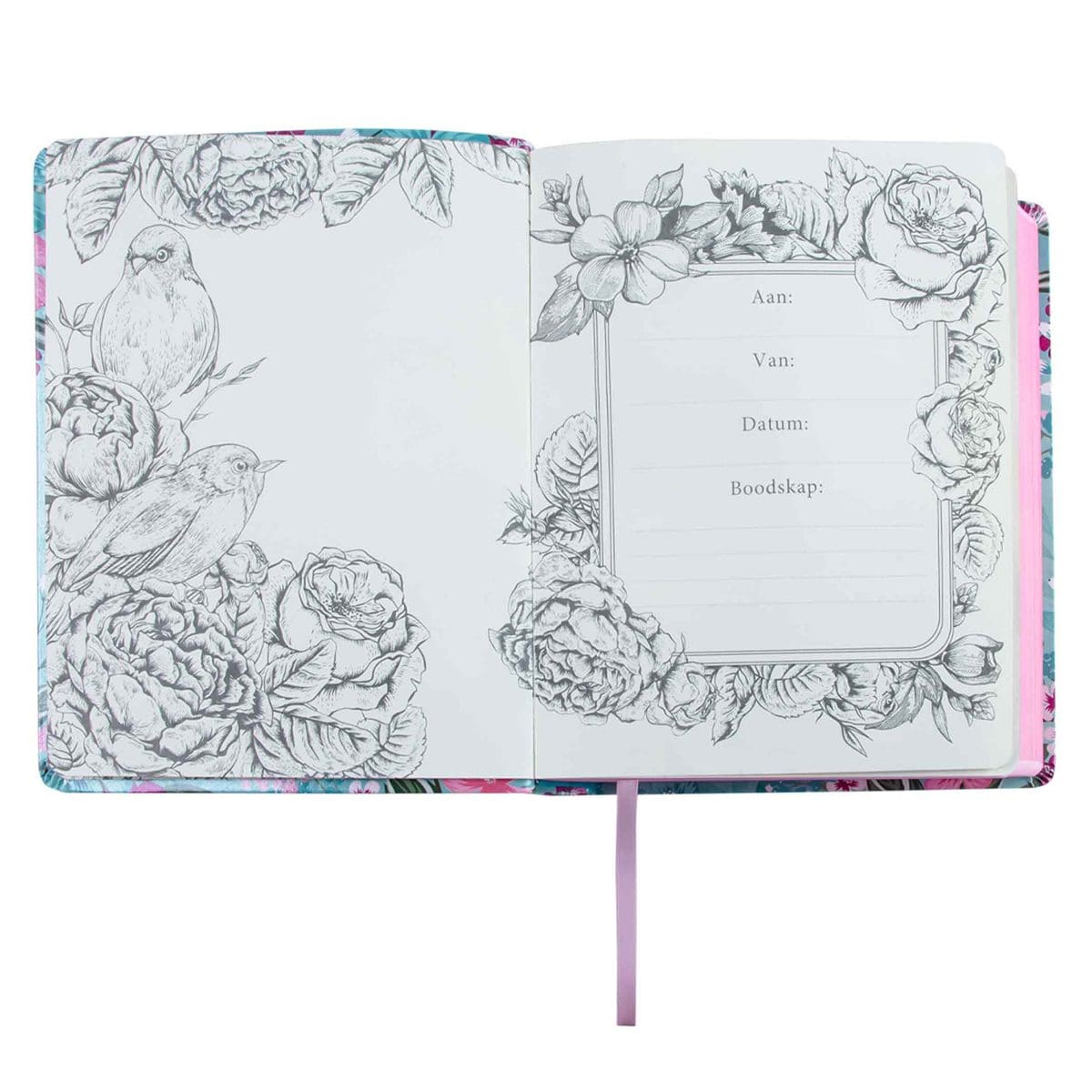 9781431626403_feature3 NLV Turkoois Met Pienk Blomme Kunsleer My Kreatiewe Joernaal-Bybel - Image 4