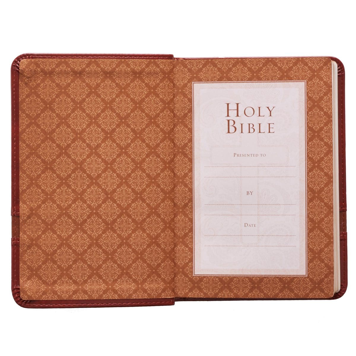 9781432117337_feature2 KJV Brown Faux Leather Compact Bible Large Print Red Letter - Image 4