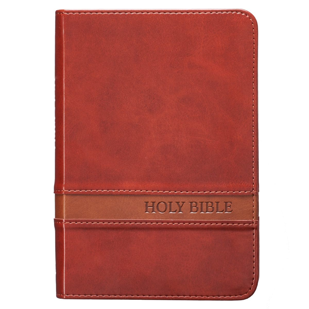 9781432117337_front KJV Brown Faux Leather Compact Bible Large Print Red Letter - Image 1