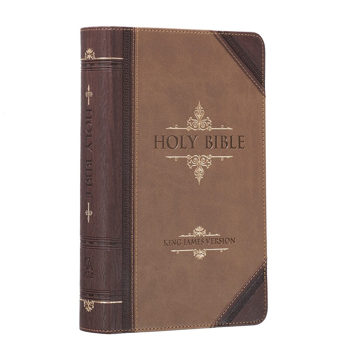 9781432117375_feature1 KJV Tan & Brown Faux Leather Standard Bible Giant Print Red Letter - Image 3