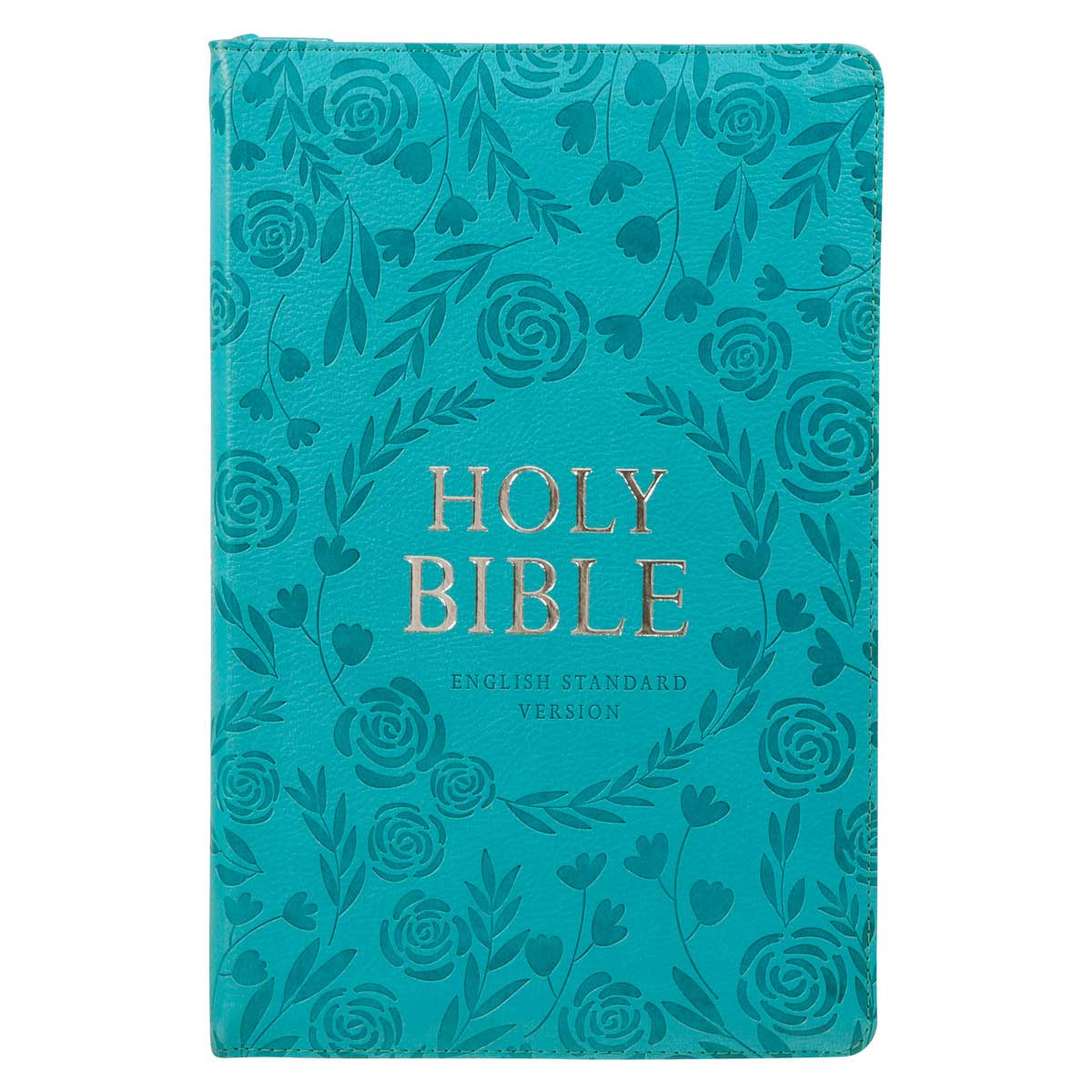 9781432128142_front ESV Turquoise Faux Leather Standard Bible Thumb Indexed With Zip - Image 1