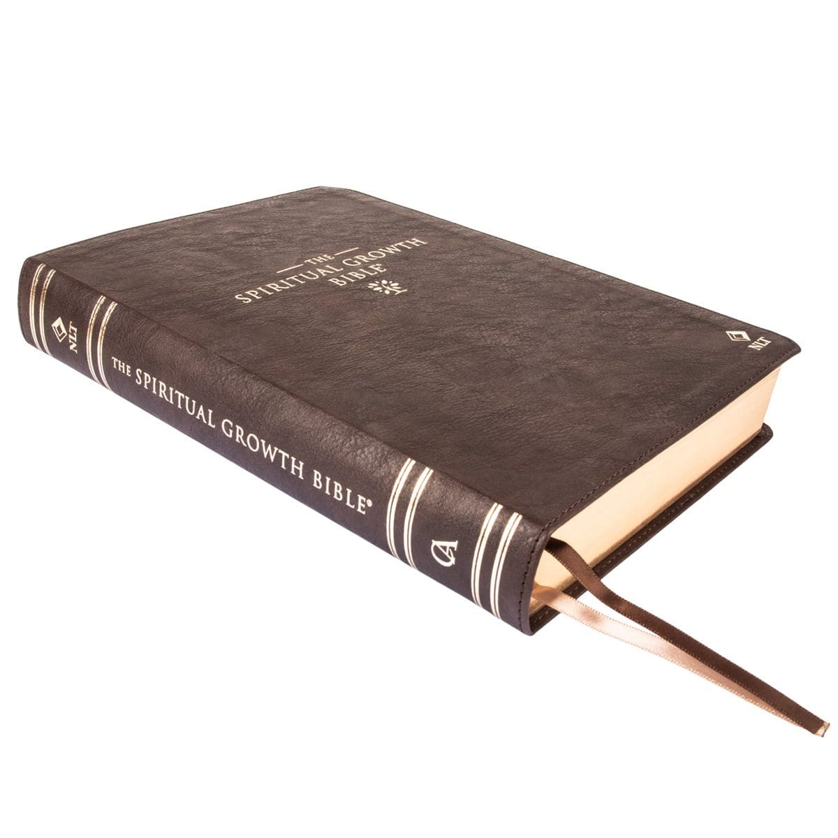 9781432134662_feature2 NLT Dark Brown Faux Leather Thumb Indexed Spiritual Growth Bible - Image 4