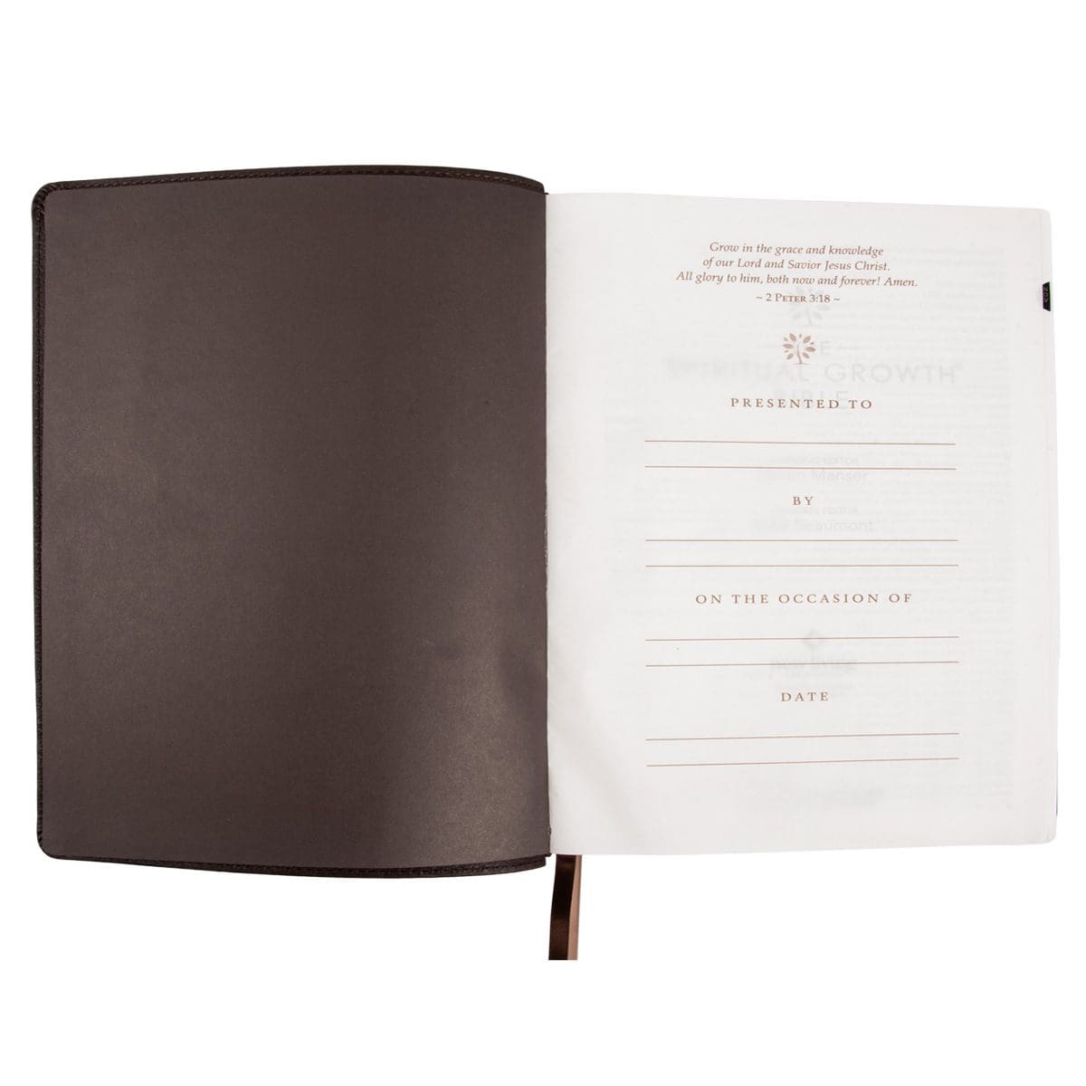 9781432134662_feature3 NLT Dark Brown Faux Leather Thumb Indexed Spiritual Growth Bible - Image 5