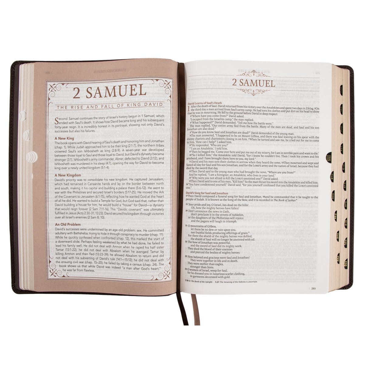 9781432134662_feature4 NLT Dark Brown Faux Leather Thumb Indexed Spiritual Growth Bible - Image 6